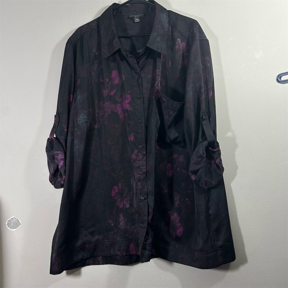 Apostrophe Gray Boxy 3/4 Sleeve Blouse